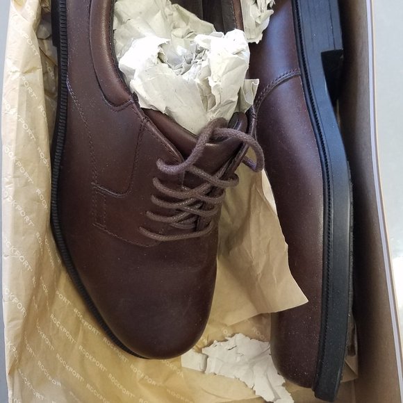 Rockport Mens Size 8M Brown Leather Lace Up Casual